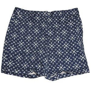 Lands' End Dark Blue Geometric Print Shorts